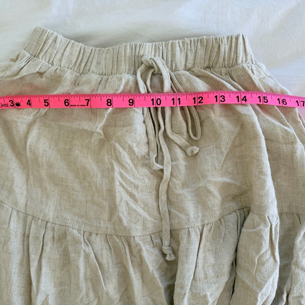 NEUFLORA-Lightweight Skirt & Wide Leg Pants Set in Natural Tones - Picture 6 of 7